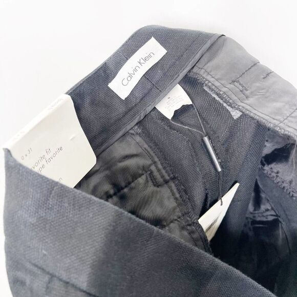 CALVIN KLEIN Black Linen Blend Pants - Picture 6 of 7